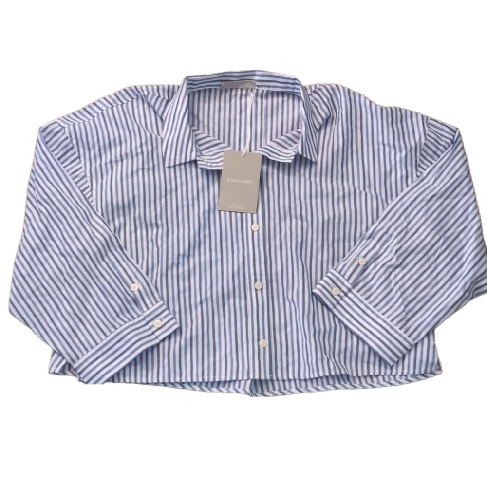 Everlane blue striped PJ top size medium